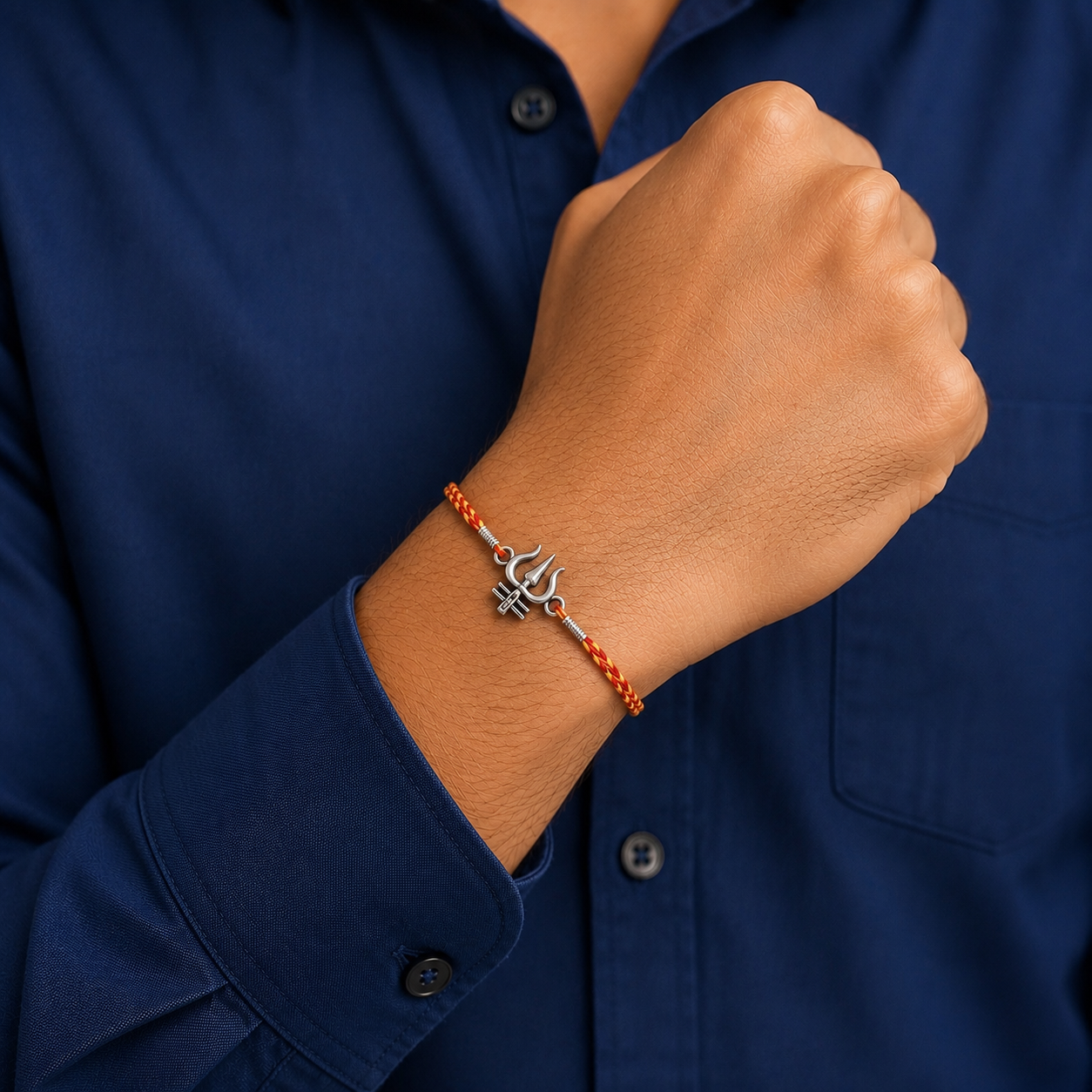 Trishul Mahadev Silver Rakhi