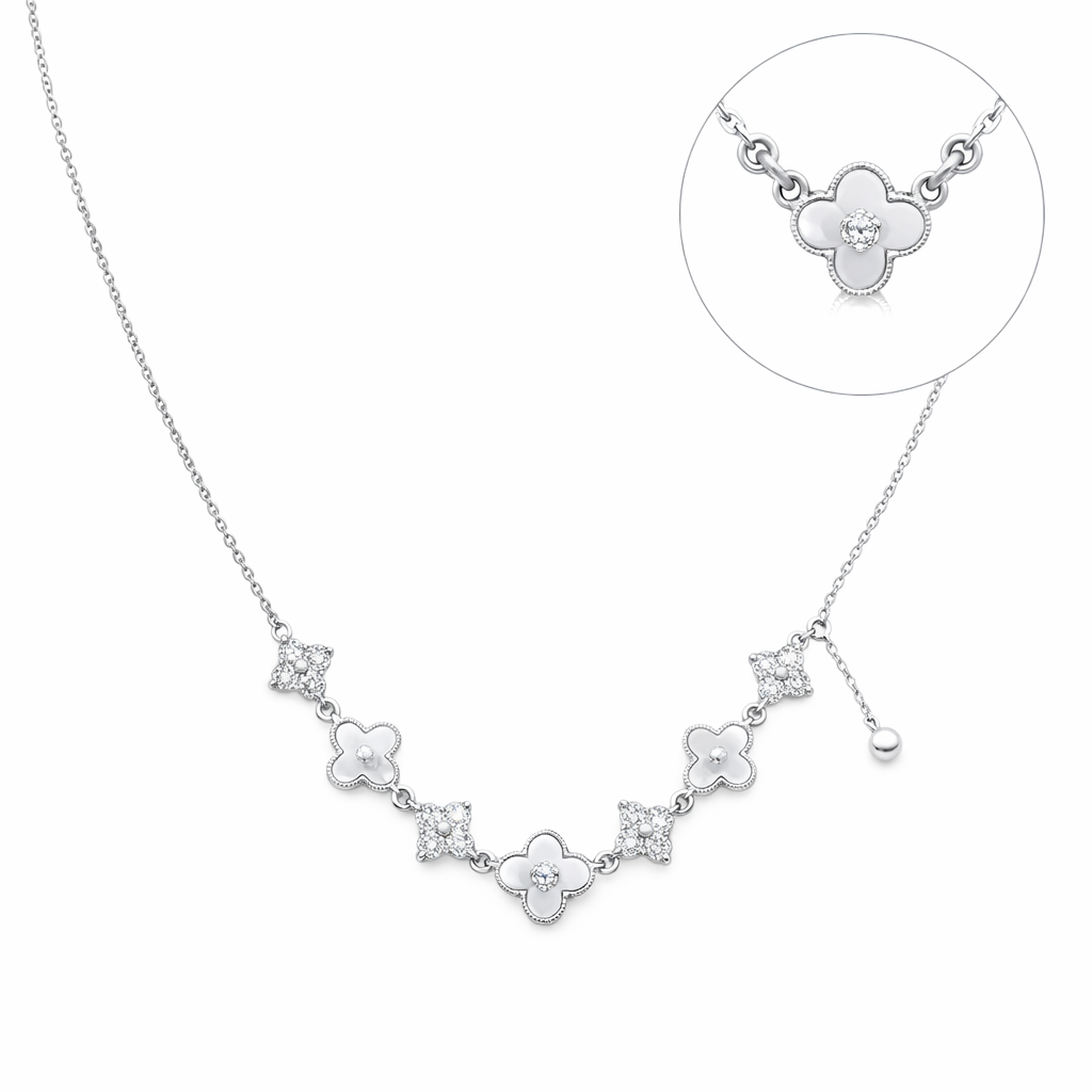 Floral Charm Station Necklace