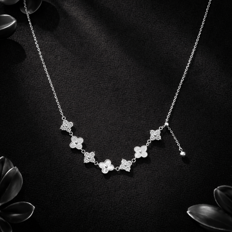 Floral Charm Station Necklace