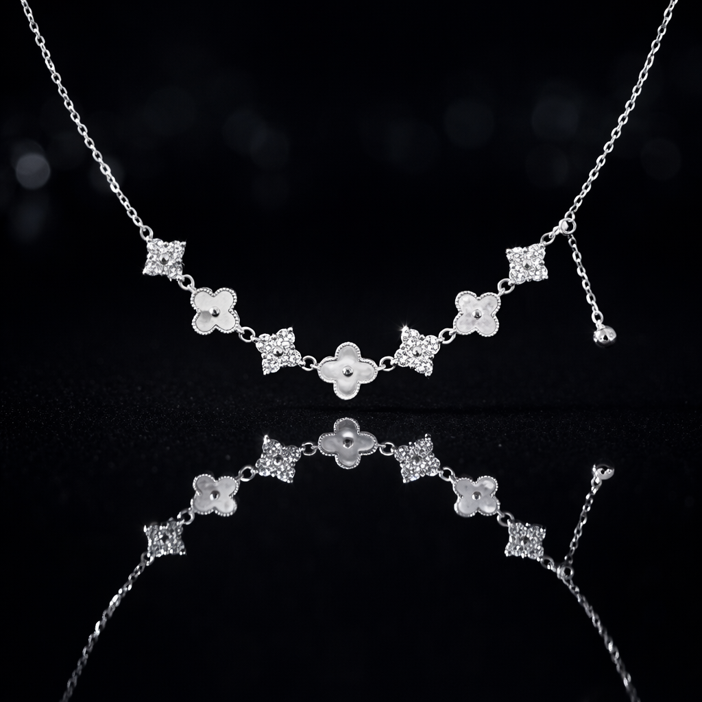 Floral Charm Station Necklace