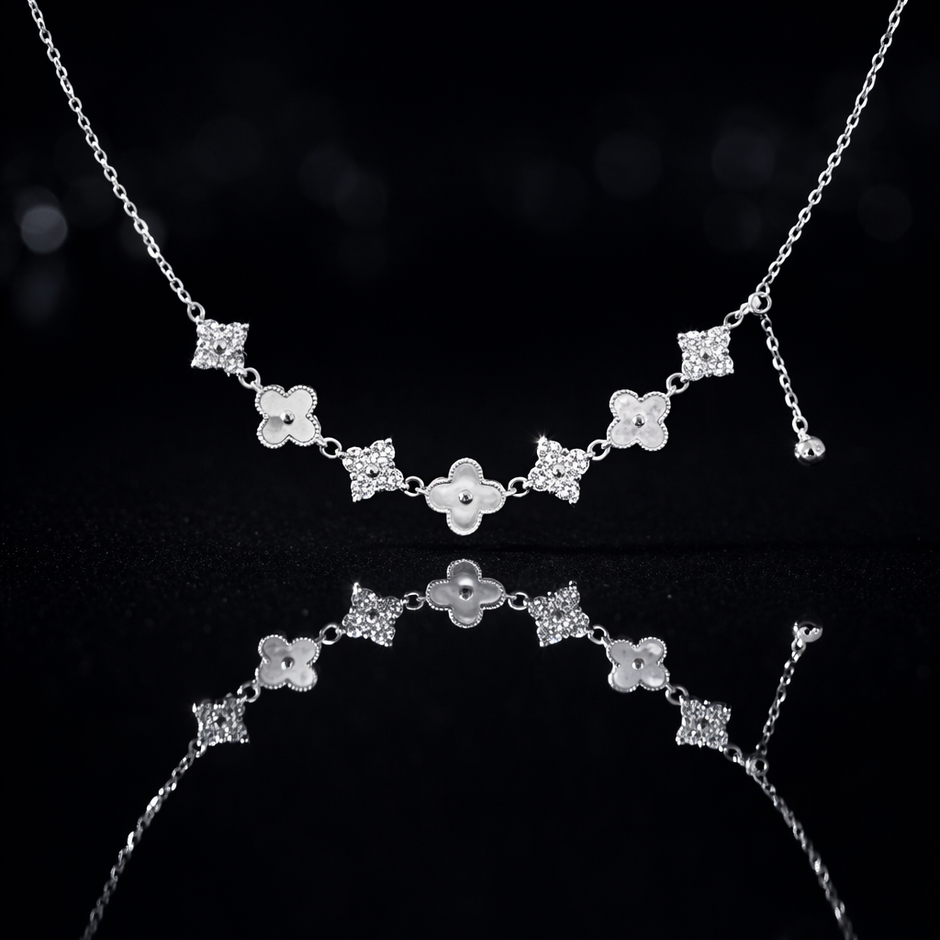 Floral Charm Station Necklace