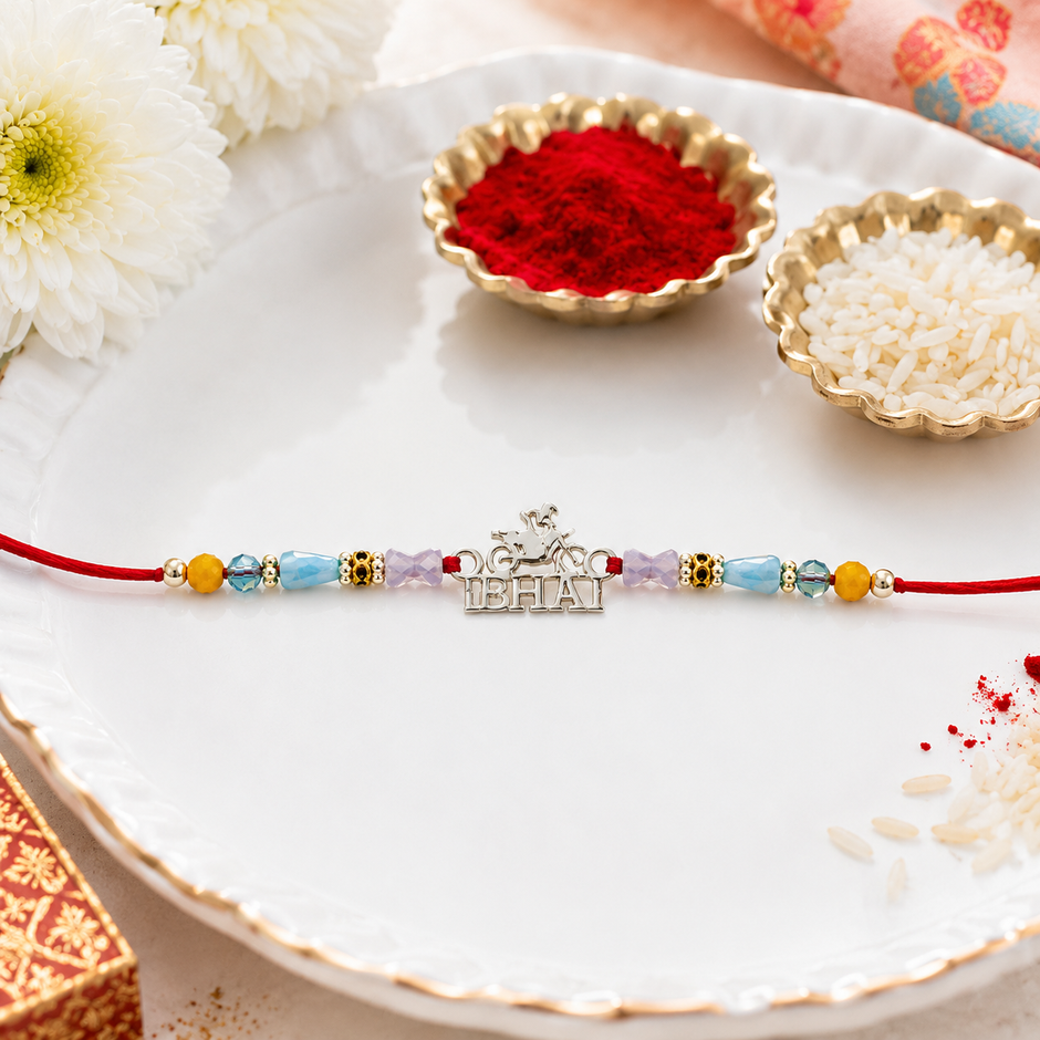 Biker Bhai Silver Rakhi