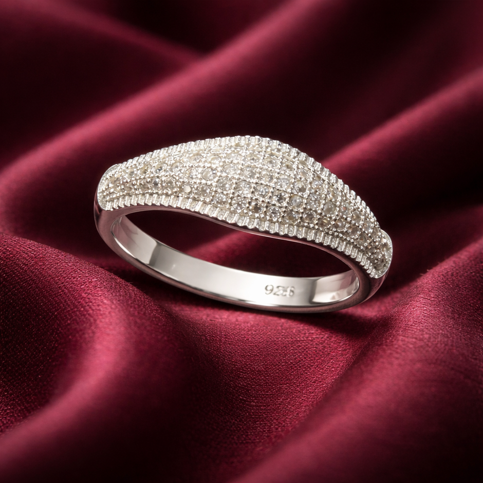 Pave Dome Statement Band Ring