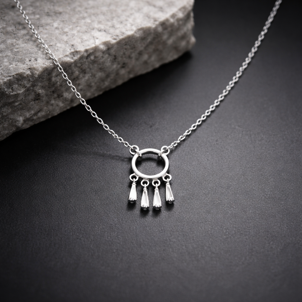 Minimal Circle Drop Pendant Necklace