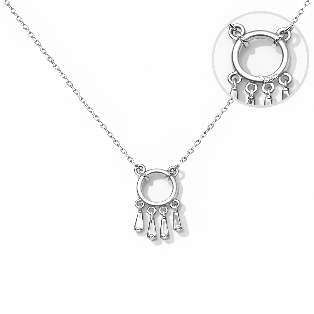Minimal Circle Drop Pendant Necklace