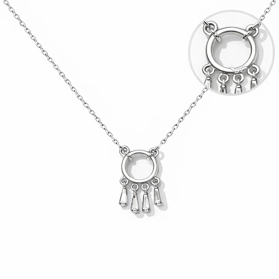 Minimal Circle Drop Pendant Necklace
