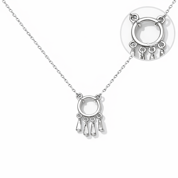 Minimal Circle Drop Pendant Necklace
