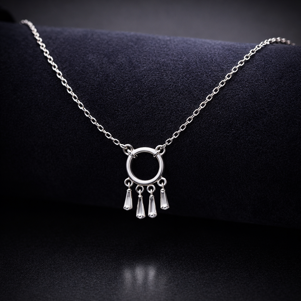 Minimal Circle Drop Pendant Necklace