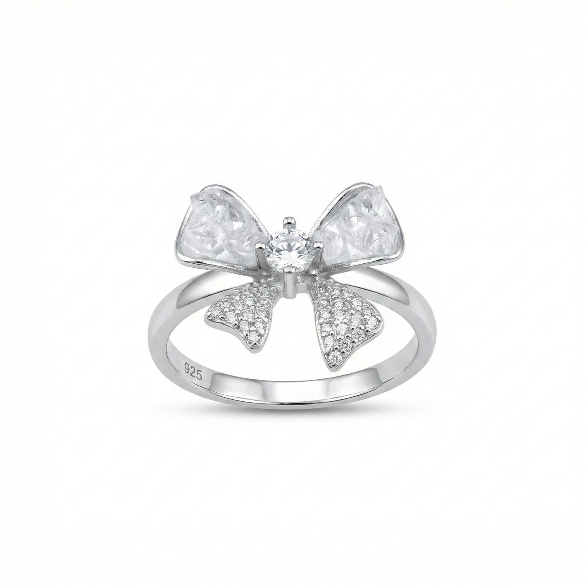 Elegant Bow Design Solitaire Ring