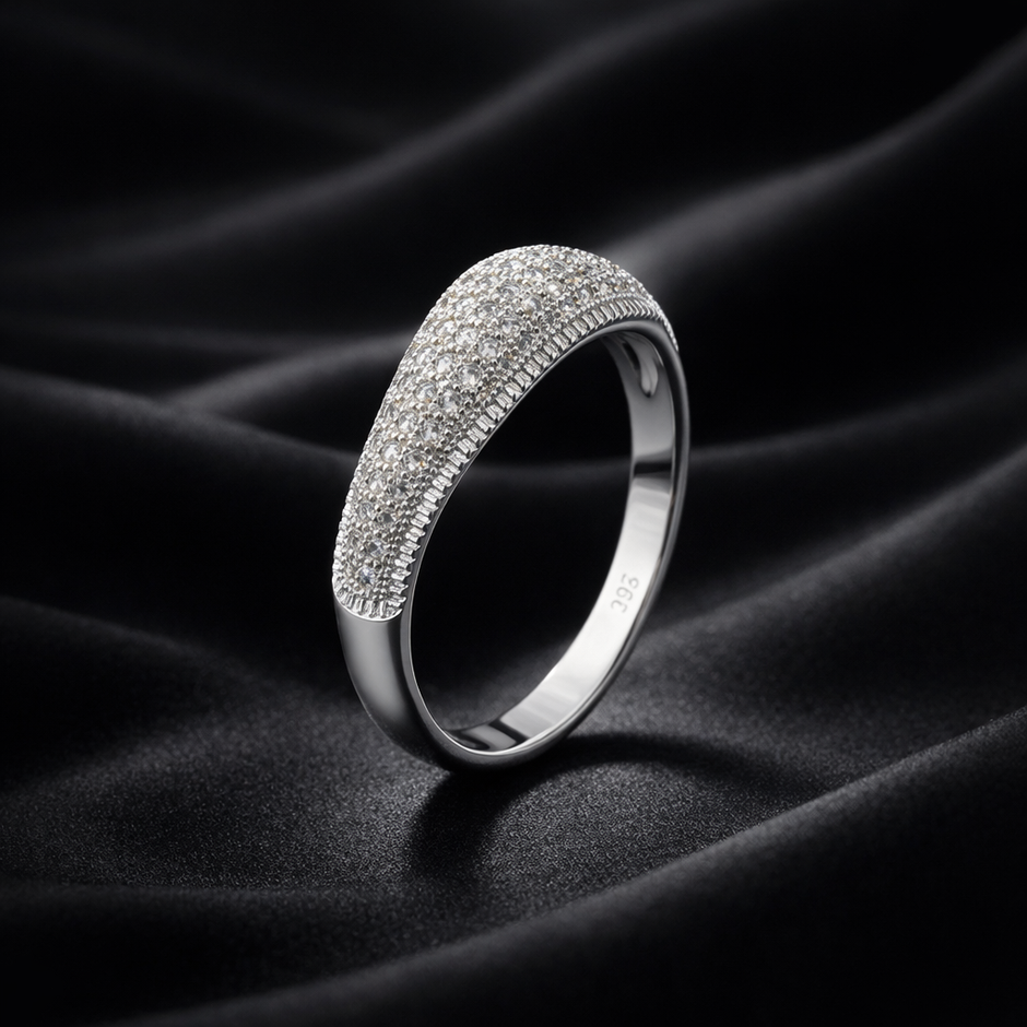 Pave Dome Statement Band Ring
