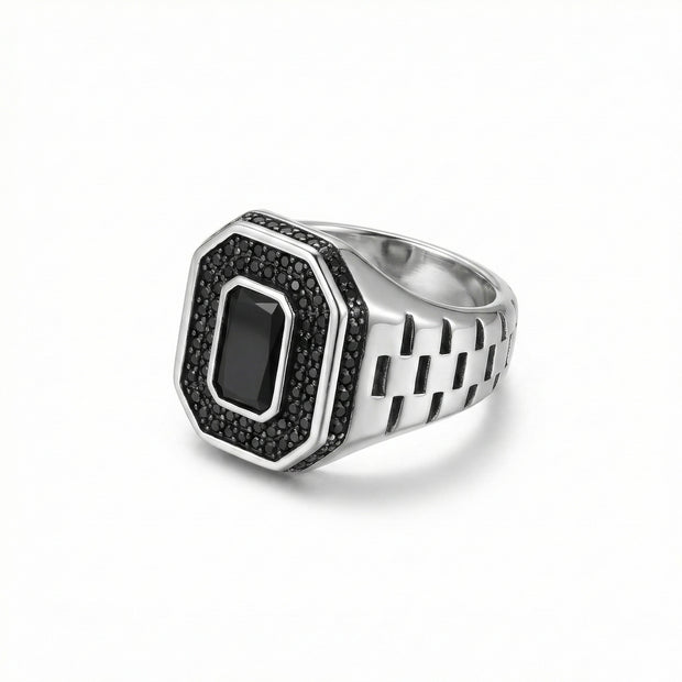 Onyx Pave Signet Ring