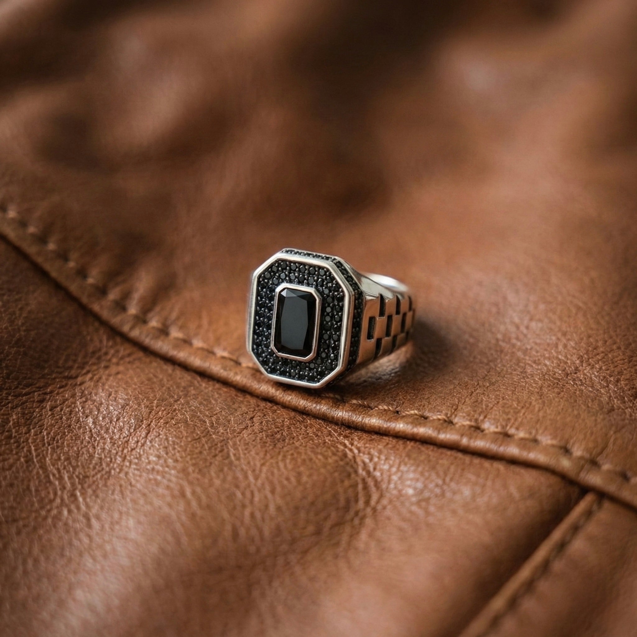 Onyx Pave Signet Ring
