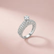 Adjustable Pavé Solitaire Statement Ring