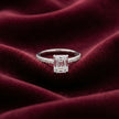 Emerald Cut Solitaire Pave Ring