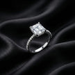 Emerald Cut Solitaire Pave Ring