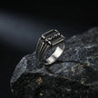 Dual-Onyx Scroll Signet Ring