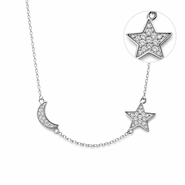 Celestial Moon & Star Pendant Necklace