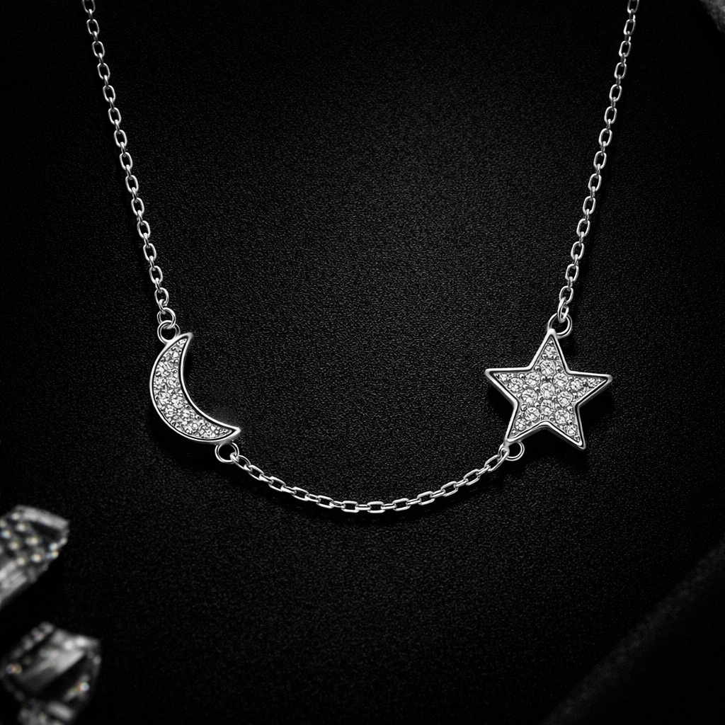 Celestial Moon & Star Pendant Necklace