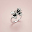 Butterfly Design Dual Tone Stone Ring