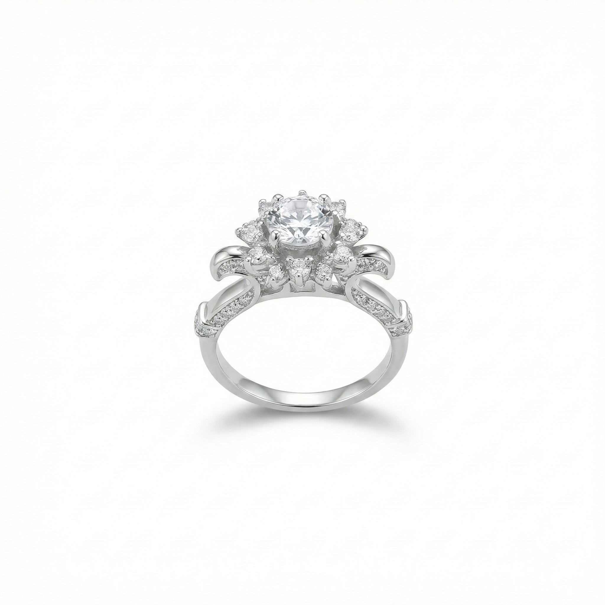 Adjustable Floral Halo Statement Ring