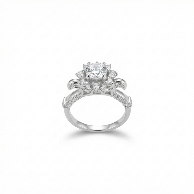 Adjustable Floral Halo Statement Ring
