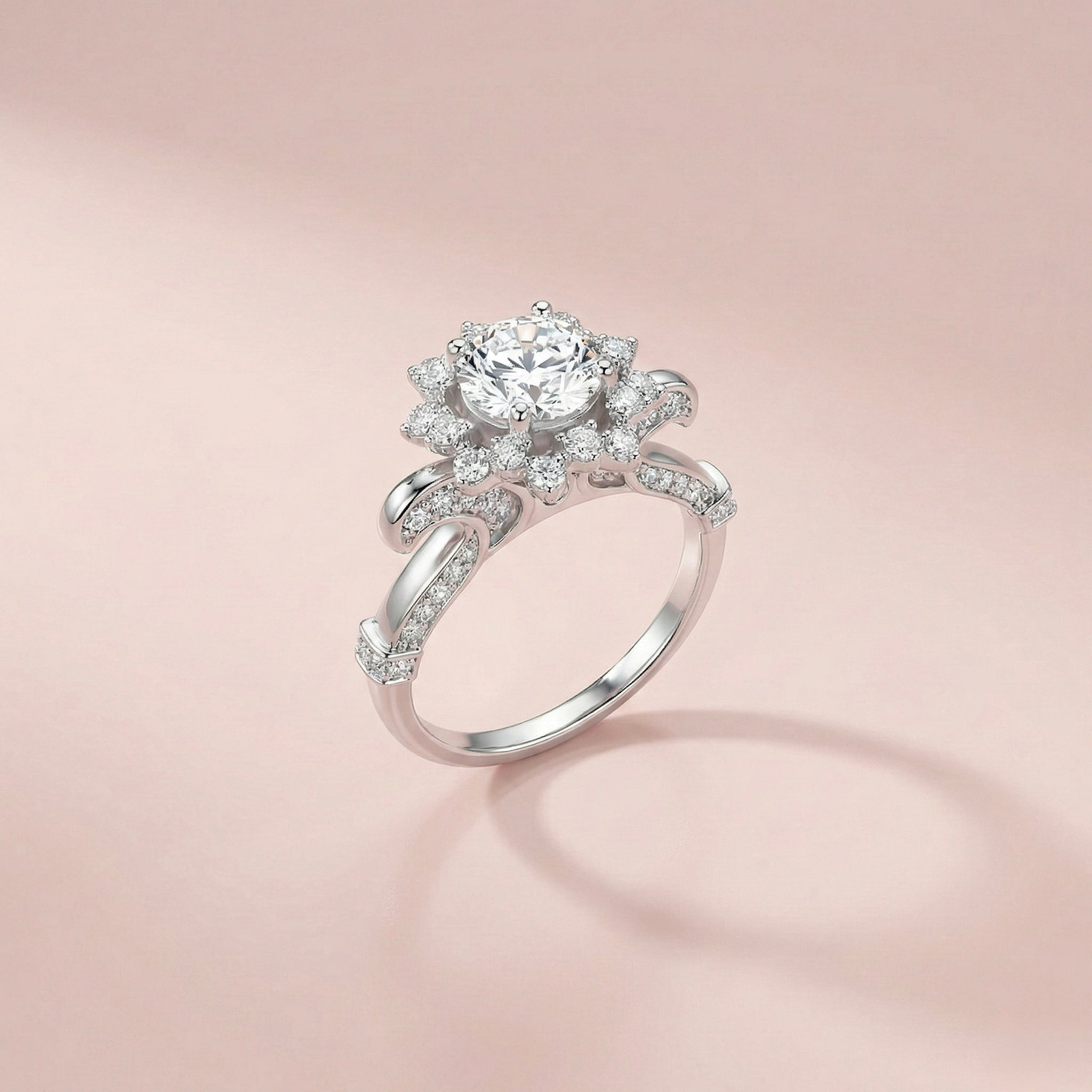 Adjustable Floral Halo Statement Ring