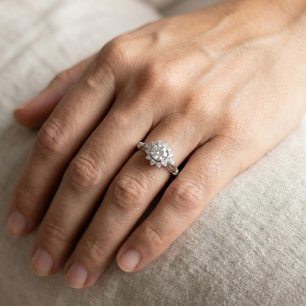 Adjustable Floral Halo Statement Ring