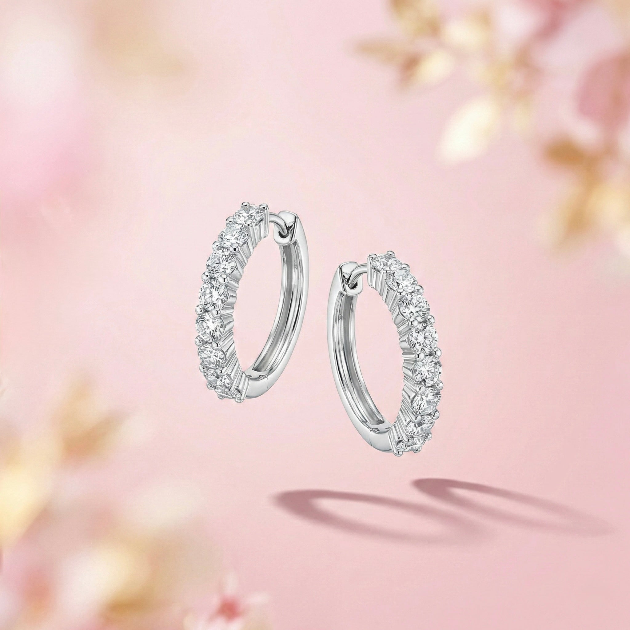 Diamond Look Hoop Earrings