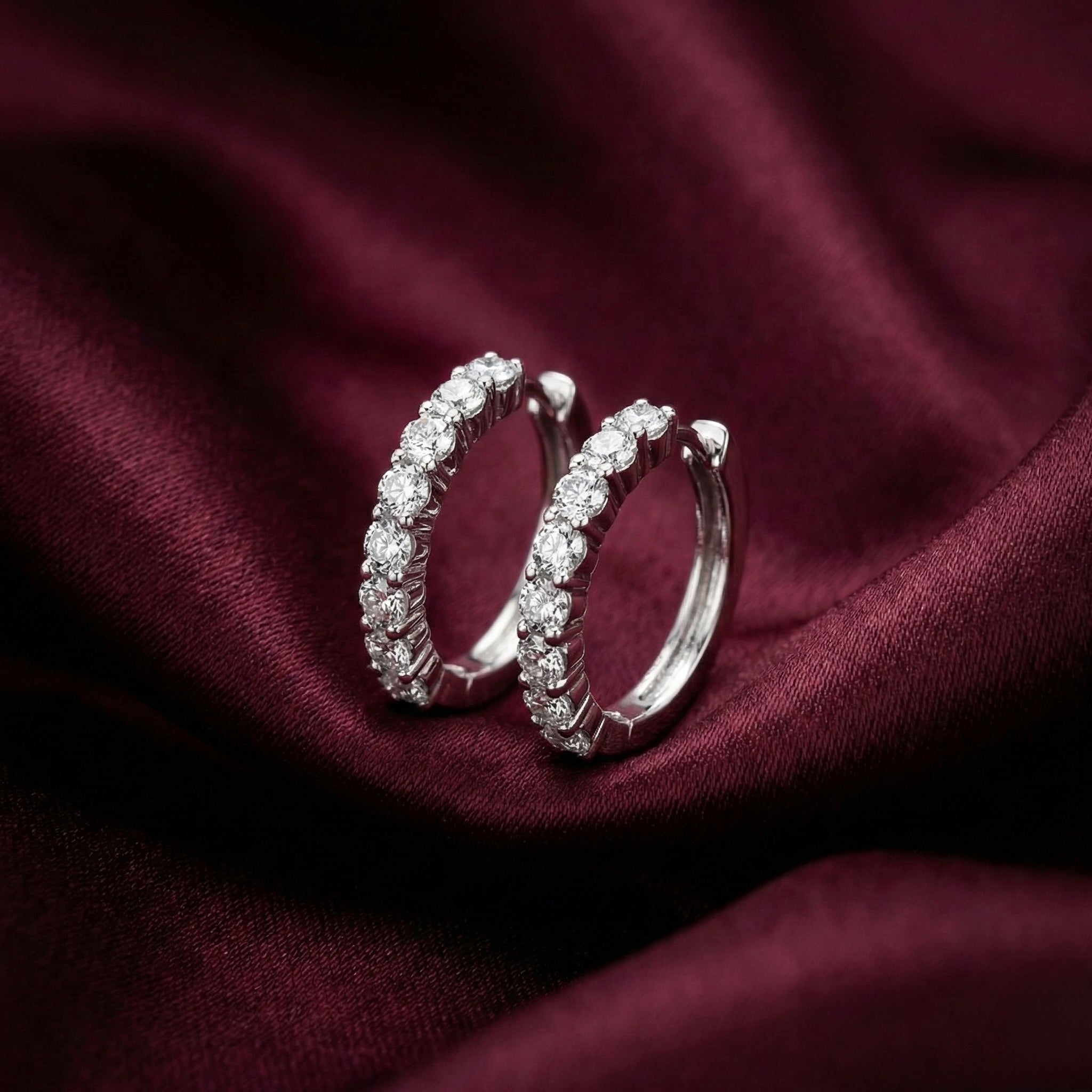 Diamond Look Hoop Earrings