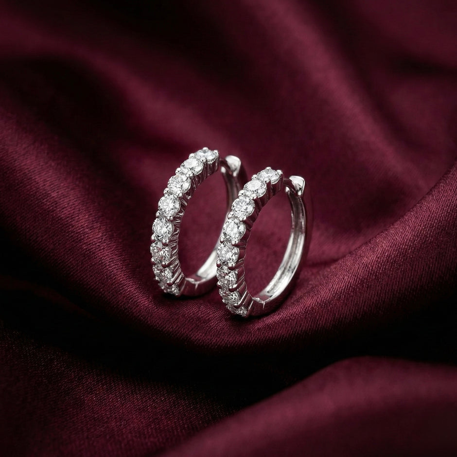 Diamond Look Hoop Earrings