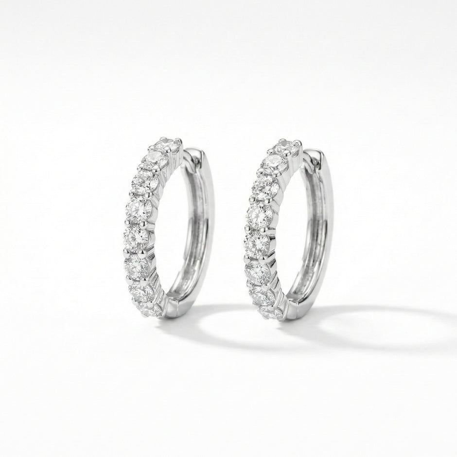 Diamond Look Hoop Earrings