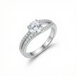 Round Solitaire Split Band Ring
