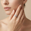 Heart Cut Solitaire Pavé Band Ring