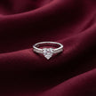 Heart Cut Solitaire Pavé Band Ring