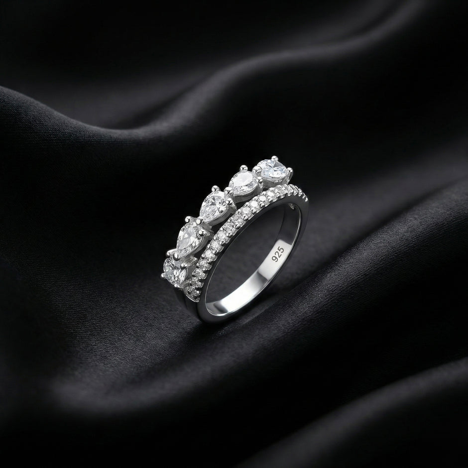 Marquise Cluster Pavé Band Ring