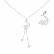 Celestial Crescent Moon Drop Pendant Necklace