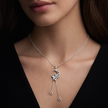 Celestial Crescent Moon Drop Pendant Necklace
