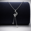 Celestial Crescent Moon Drop Pendant Necklace
