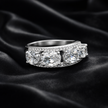 Adjustable Oval Five Stone Silver Ring