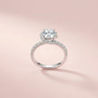 Adjustable Twisted Halo Solitaire Ring