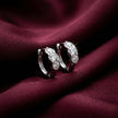 Three Stone Hoop Earrings