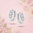 Three Stone Hoop Earrings