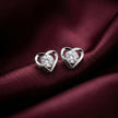 Elegant Heart Solitaire Stud Earrings