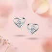 Elegant Heart Solitaire Stud Earrings