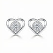 Elegant Heart Solitaire Stud Earrings