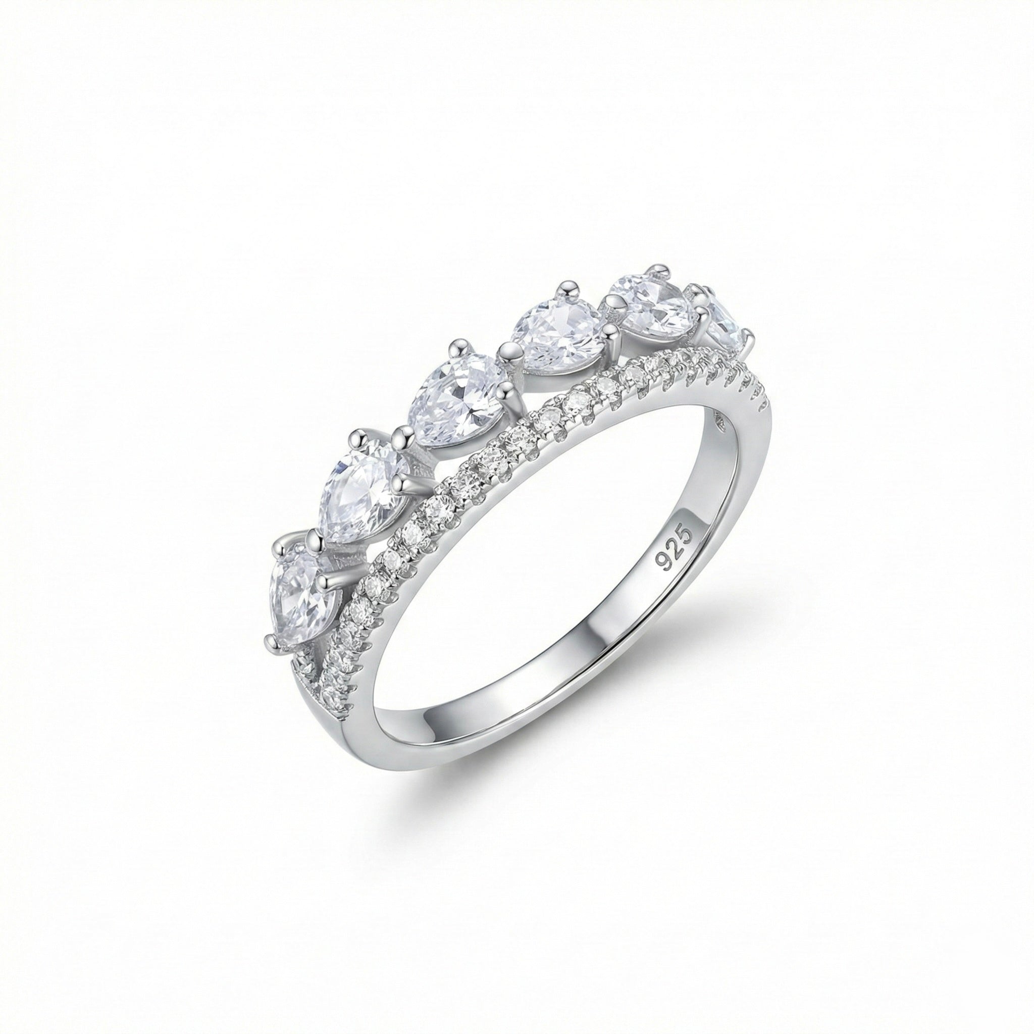 Marquise Cluster Pavé Band Ring