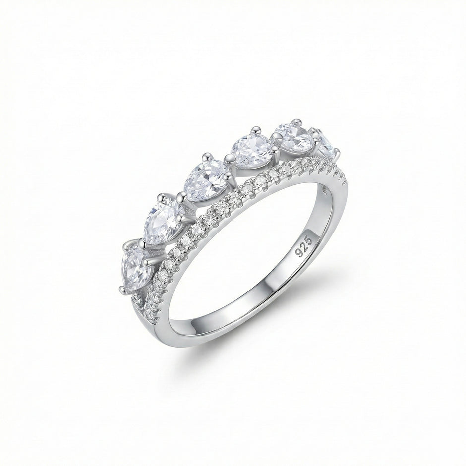 Marquise Cluster Pavé Band Ring