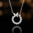 Butterfly Circle Pendant Necklace