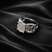 Floral Halo Statement Silver Ring