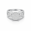 Floral Halo Statement Silver Ring